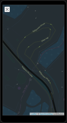 Full map view of a track on mobile