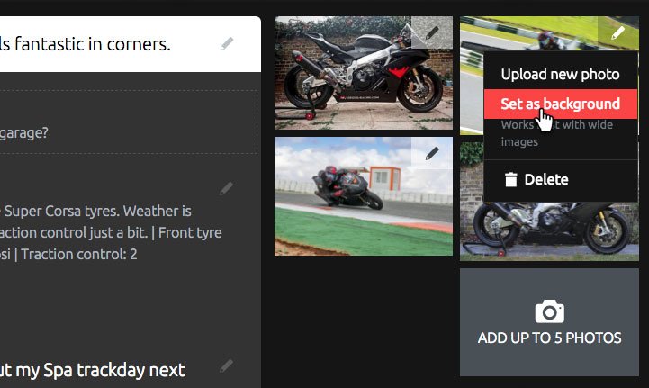Change the background of your vehicle page