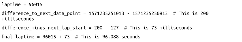 Porsche Track Precision lap time calculation